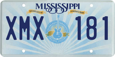 MS license plate XMX181