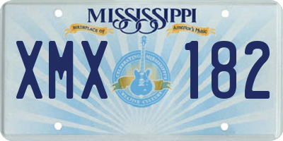 MS license plate XMX182