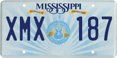 MS license plate XMX187