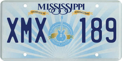 MS license plate XMX189