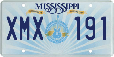 MS license plate XMX191