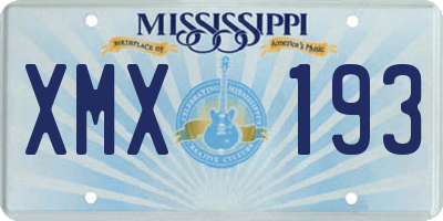MS license plate XMX193
