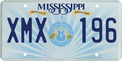 MS license plate XMX196