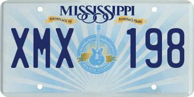 MS license plate XMX198