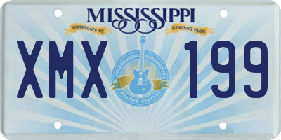 MS license plate XMX199