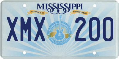 MS license plate XMX200