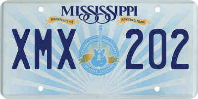 MS license plate XMX202
