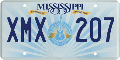 MS license plate XMX207