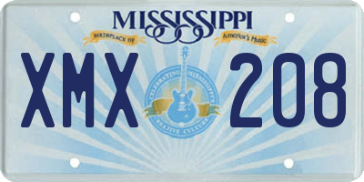 MS license plate XMX208