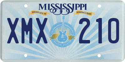 MS license plate XMX210