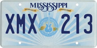 MS license plate XMX213
