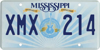MS license plate XMX214