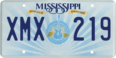 MS license plate XMX219
