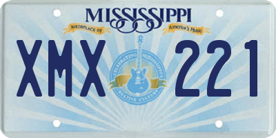 MS license plate XMX221