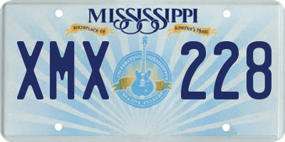 MS license plate XMX228