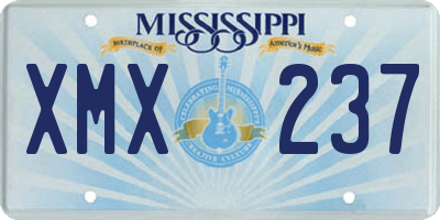 MS license plate XMX237