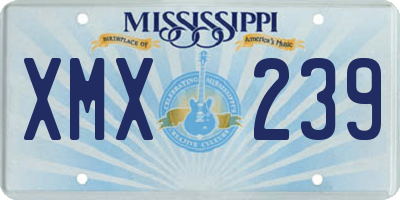 MS license plate XMX239