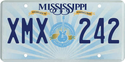 MS license plate XMX242