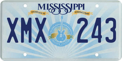 MS license plate XMX243