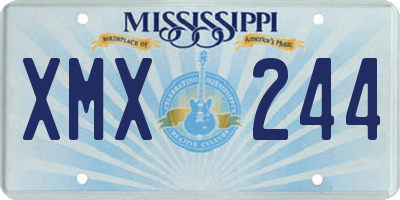 MS license plate XMX244