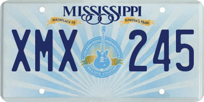 MS license plate XMX245