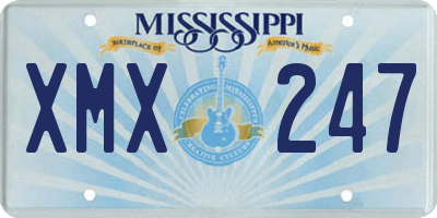 MS license plate XMX247
