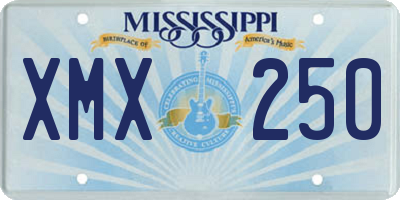MS license plate XMX250