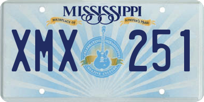 MS license plate XMX251