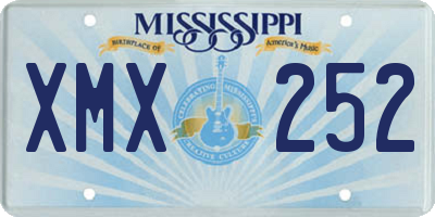 MS license plate XMX252