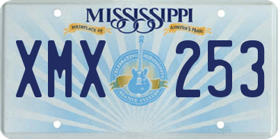 MS license plate XMX253