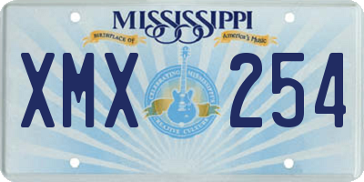 MS license plate XMX254