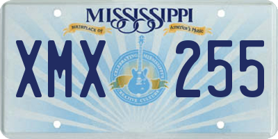 MS license plate XMX255
