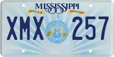 MS license plate XMX257