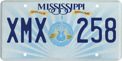 MS license plate XMX258