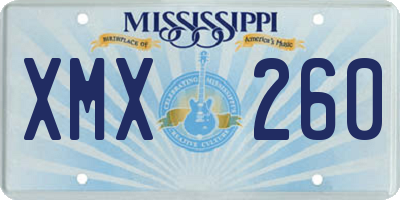 MS license plate XMX260