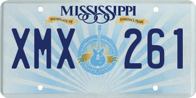 MS license plate XMX261