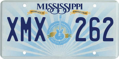 MS license plate XMX262