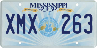 MS license plate XMX263