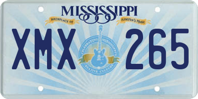 MS license plate XMX265