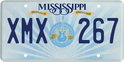MS license plate XMX267