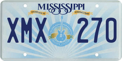 MS license plate XMX270