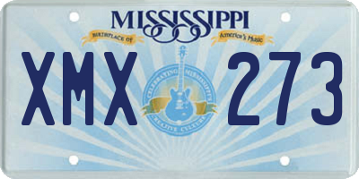 MS license plate XMX273