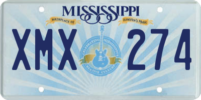 MS license plate XMX274