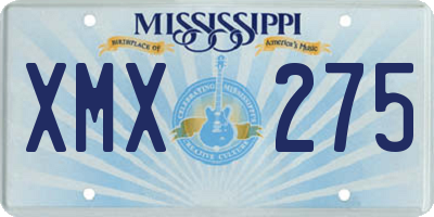MS license plate XMX275
