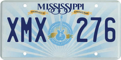 MS license plate XMX276