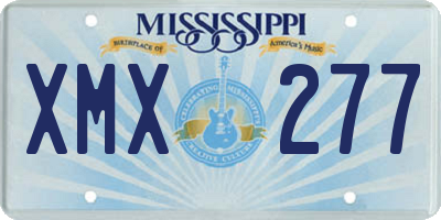 MS license plate XMX277
