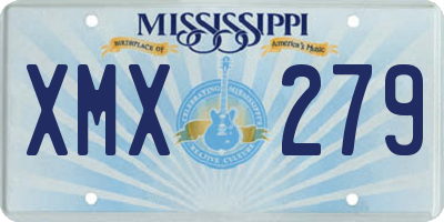 MS license plate XMX279