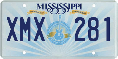 MS license plate XMX281