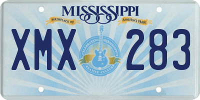 MS license plate XMX283