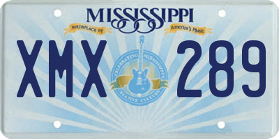 MS license plate XMX289